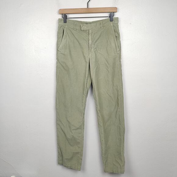 120% Lino Corduroy Pants Mens 44 US 28 Tan Straight Leg Preppy Designer‎ Italy - Picture 1 of 11